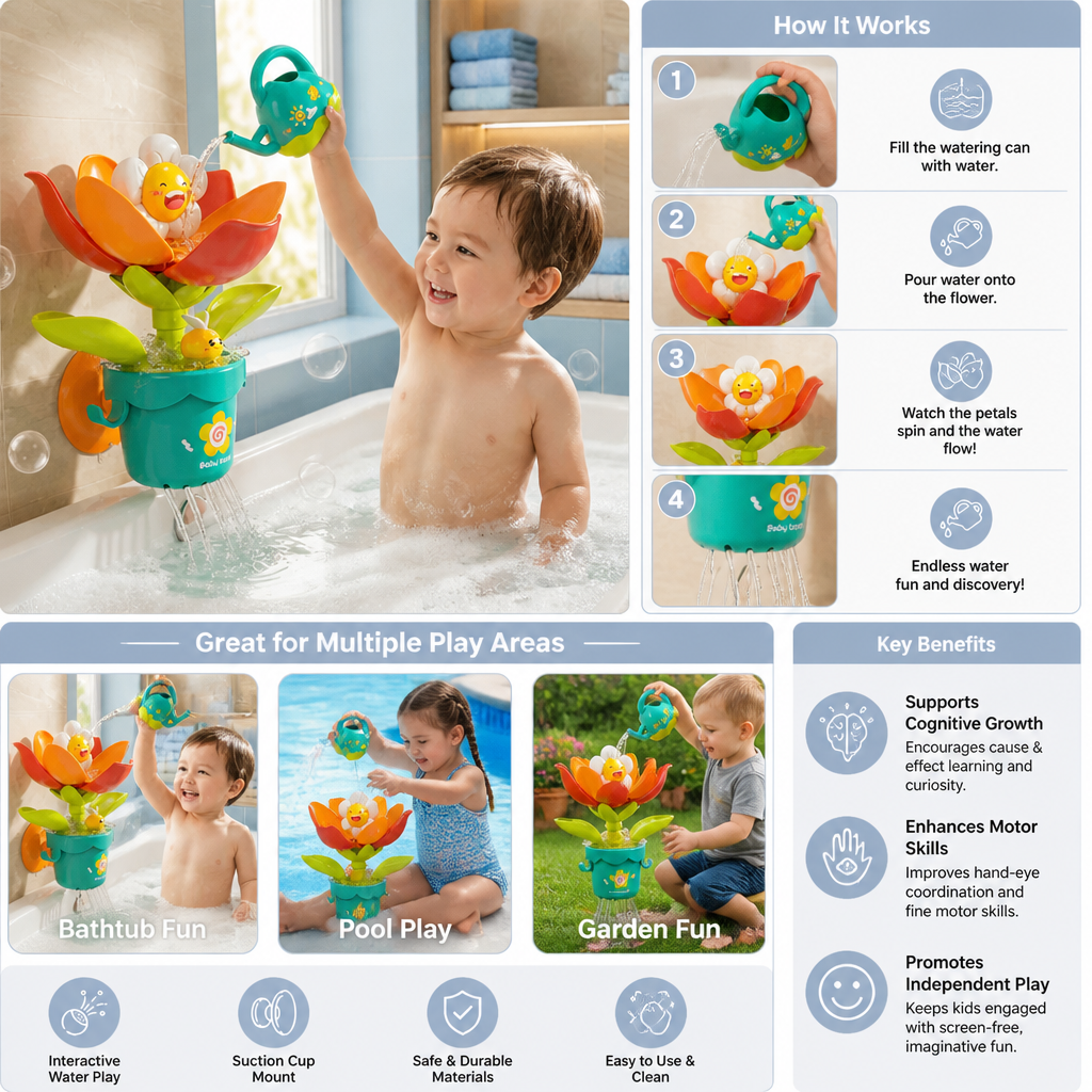 Flower Fun Bath Toy with Watering Can