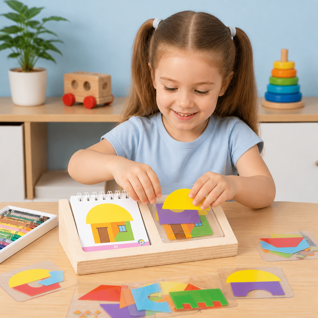 Geometric Colours and Shapes Puzzle Game – Promotes Logical Thinking