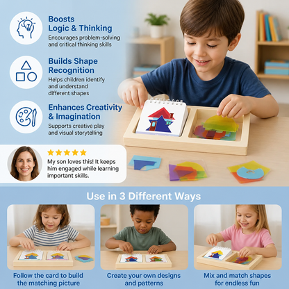 Geometric Colours and Shapes Puzzle Game – Promotes Logical Thinking