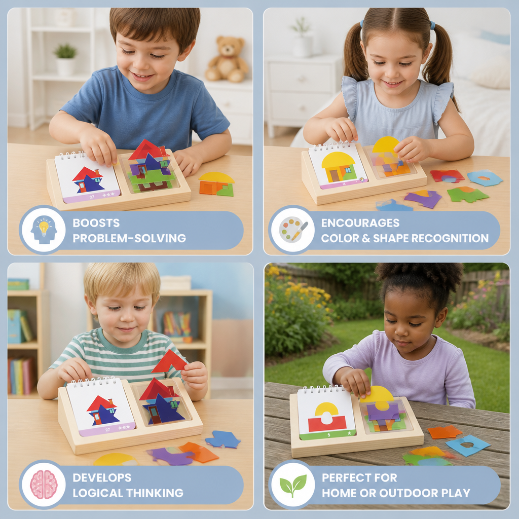 Geometric Colours and Shapes Puzzle Game – Promotes Logical Thinking