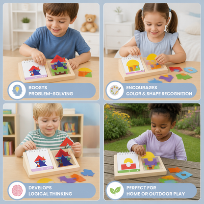 Geometric Colours and Shapes Puzzle Game – Promotes Logical Thinking