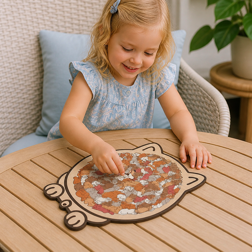 Wooden Cat Shape Puzzle