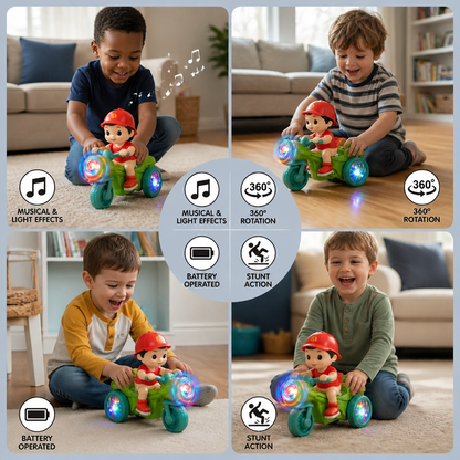 Light-Up Musical Kids Stunt Scooter Toy