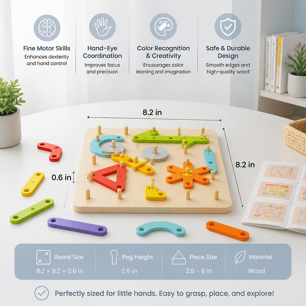 Creative Montessori wooden nail puzzle toy