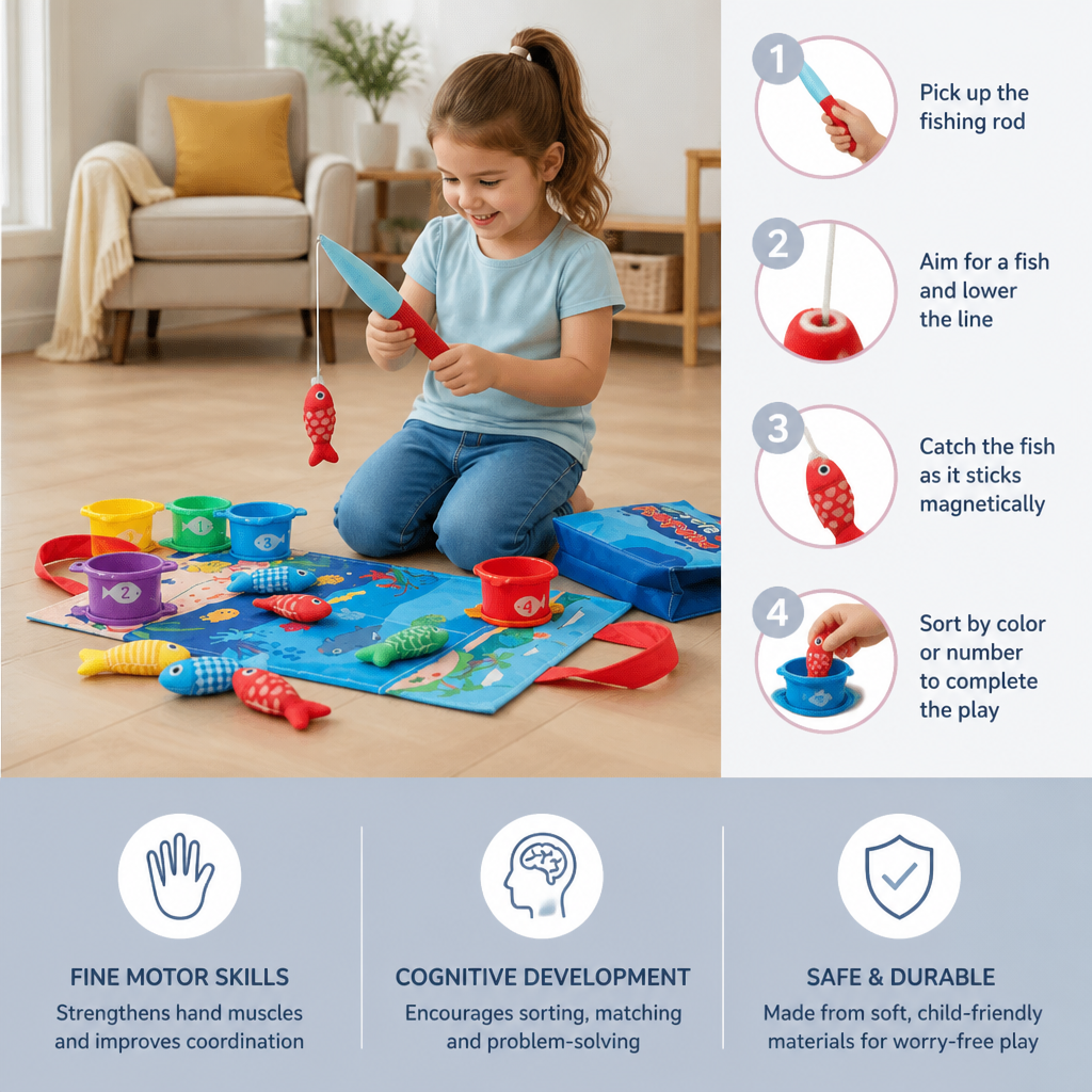 Montessori Plush Fishing Bond Toy