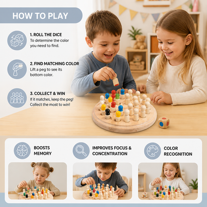 Educational Wooden Memory Chess Game