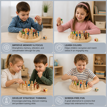 Educational Wooden Memory Chess Game