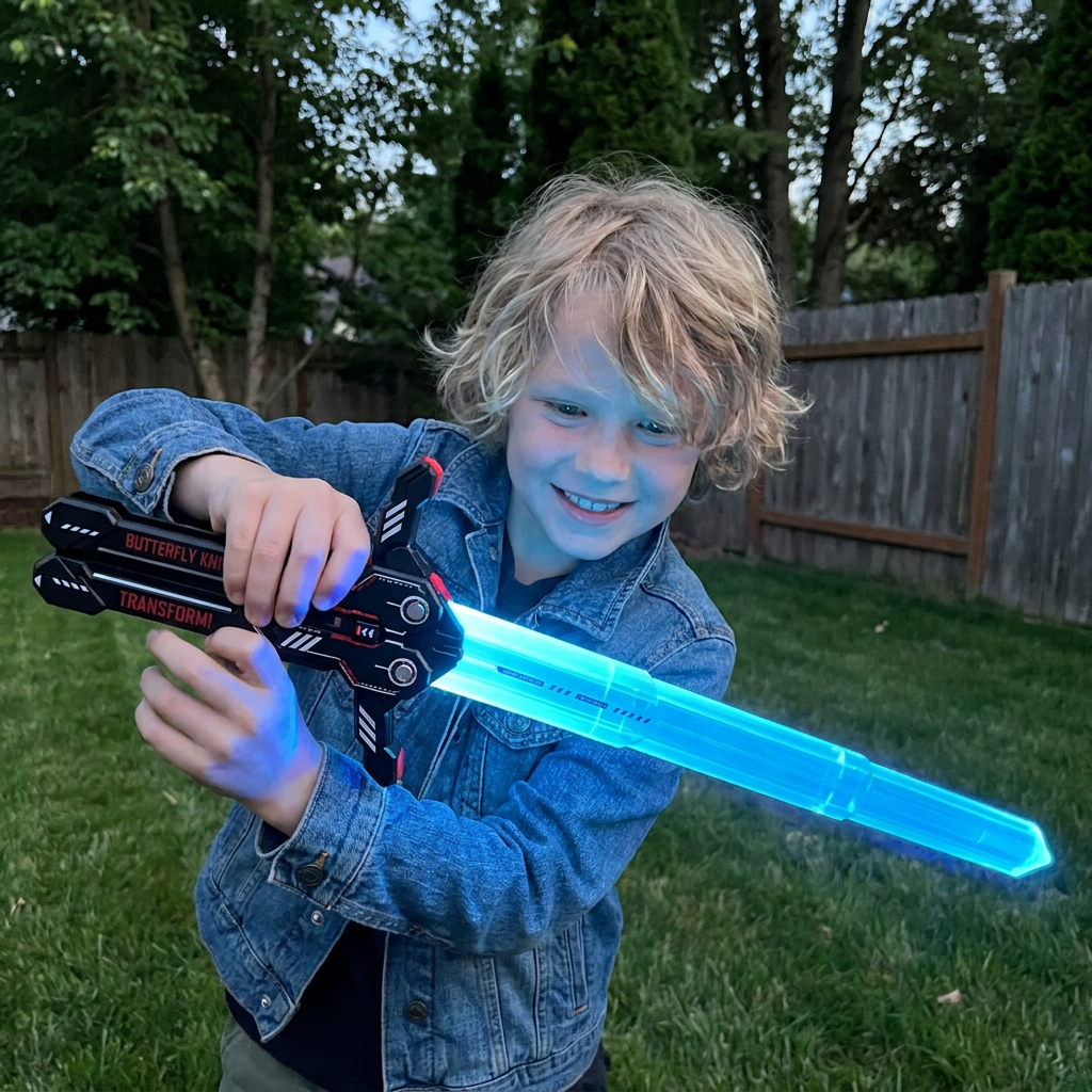 Glowing Telescopic Butterfly Sword Toy
