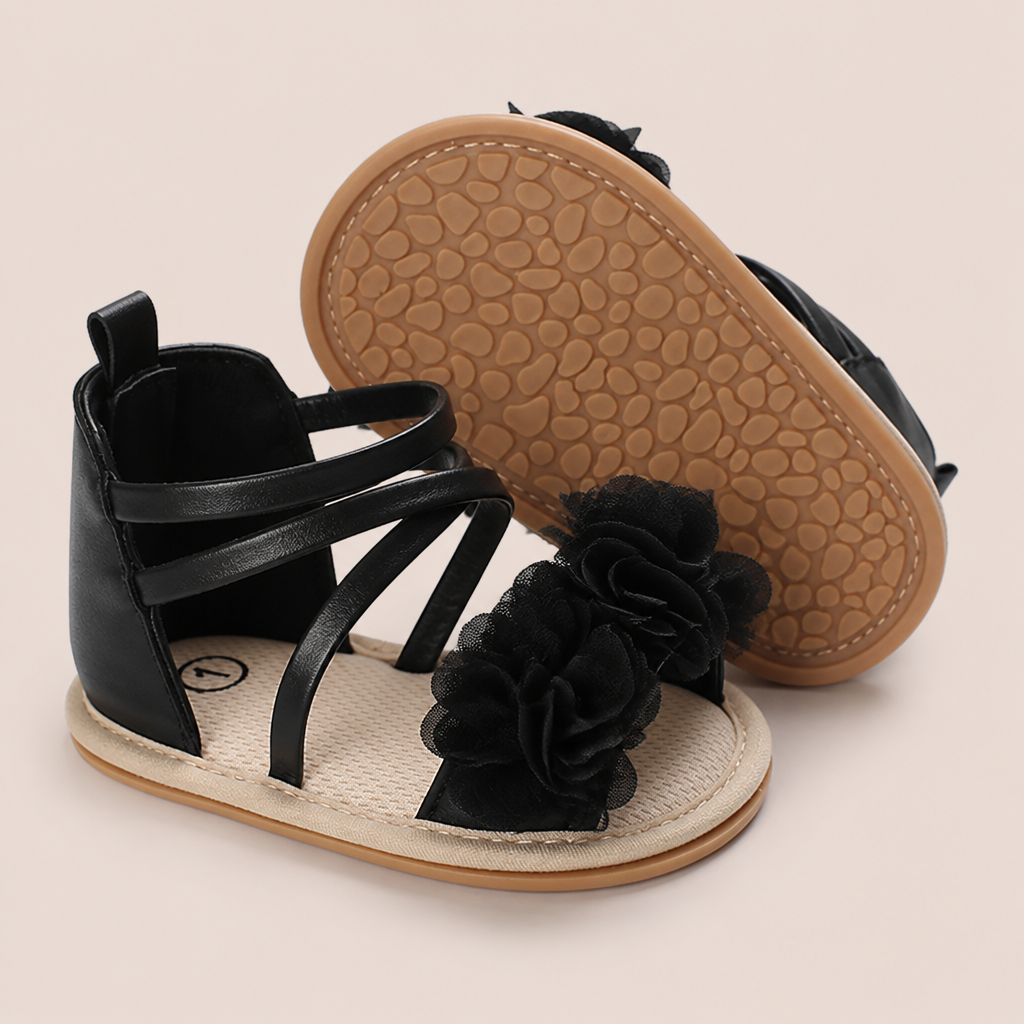 Gladiator Ruffle Flower Sandals