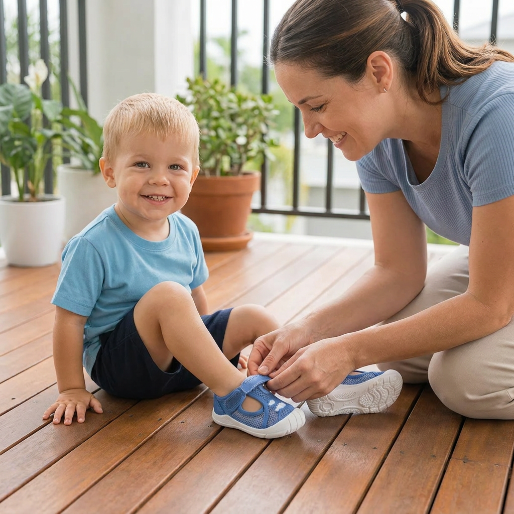 Summer Baby Sandals with Non-Slip Soles and Velcro Fastenings