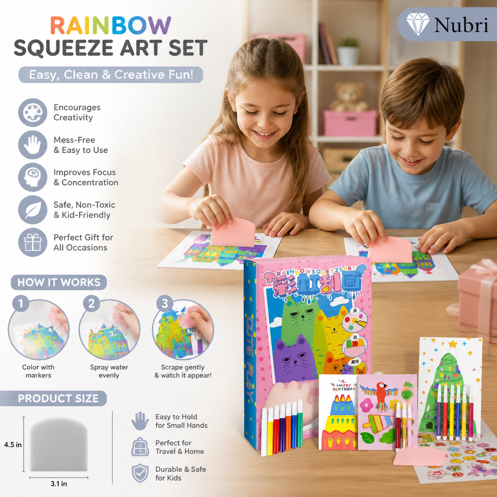 Creative Rainbow Colours Wipe Art Set