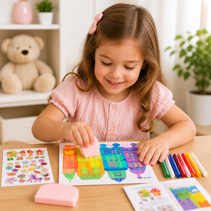 Creative Rainbow Colours Wipe Art Set