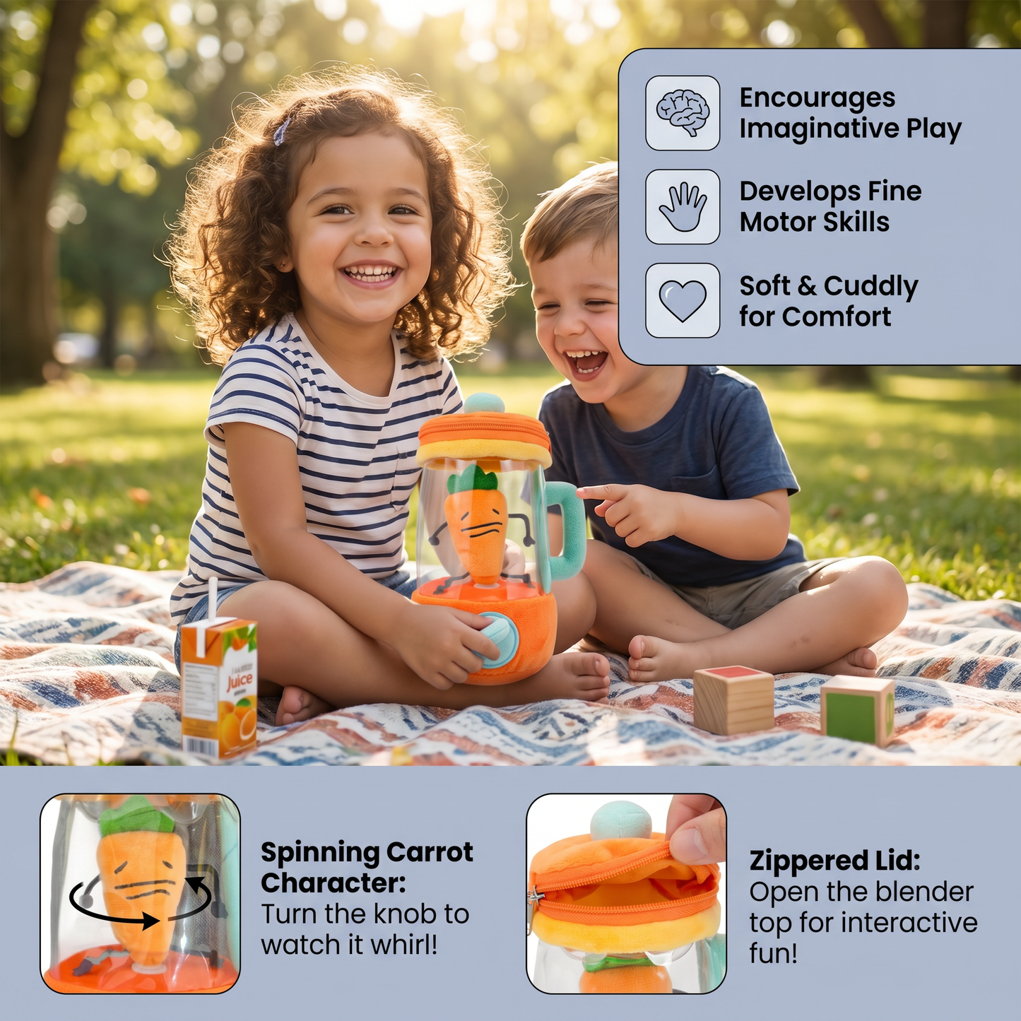 Funny Carrot Mixing Kids Plush Toy