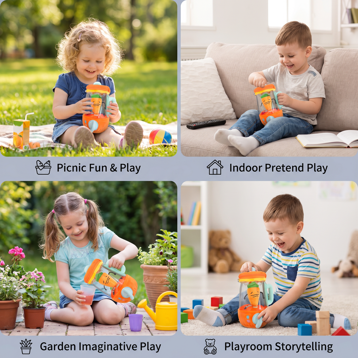Funny Carrot Mixing Kids Plush Toy