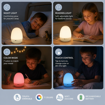 Egg-Shaped Silicone Night Light