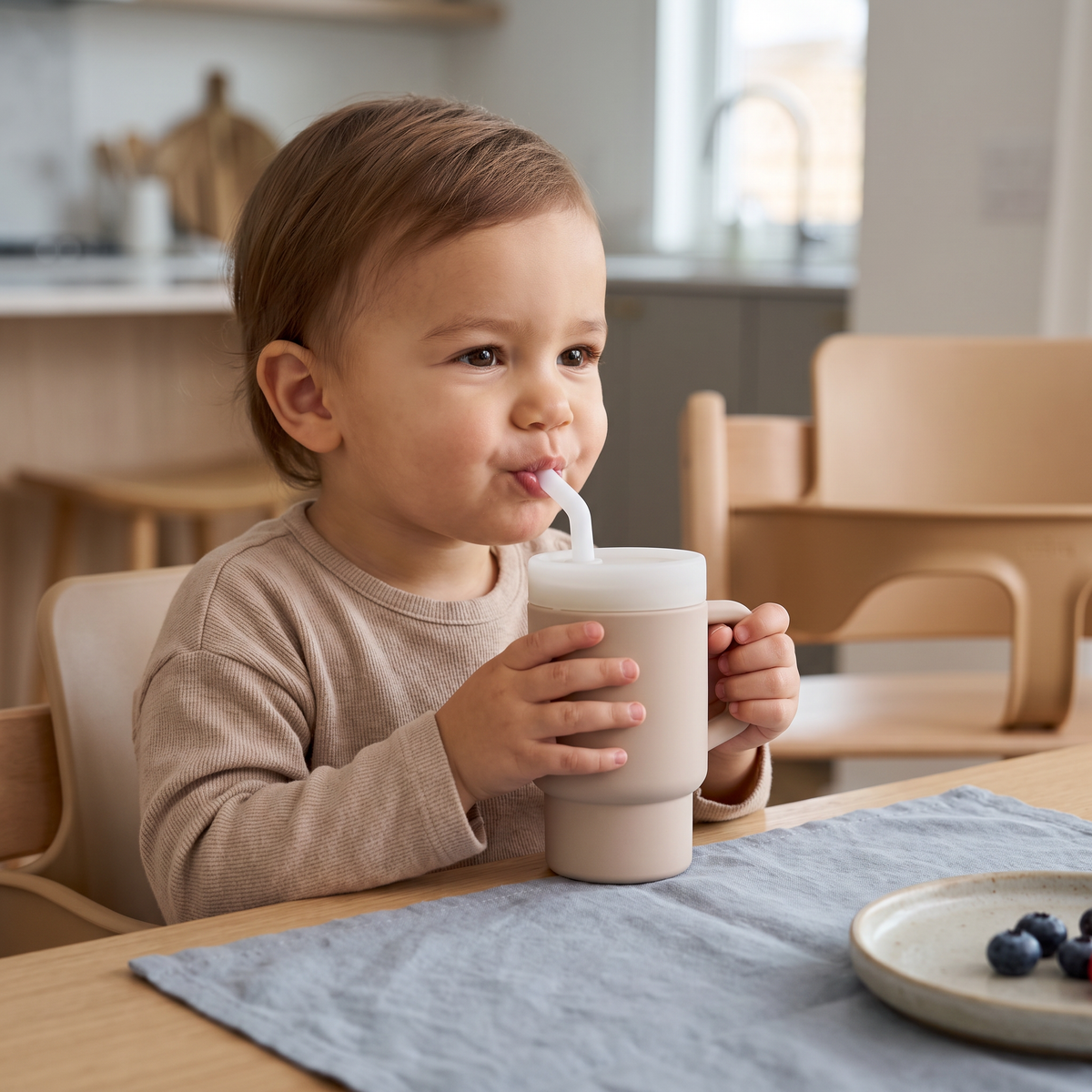 Leakproof Silicone Toddler Straw Cup