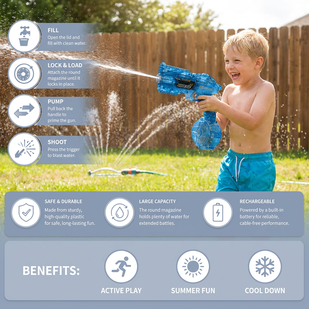 Electric Space Water Gun with Circular Tank