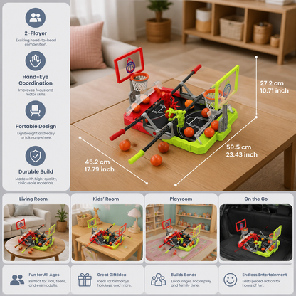 Mini Basketball Battle Game – 2-Player Tabletop Hoops Challenge