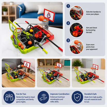Mini Basketball Battle Game – 2-Player Tabletop Hoops Challenge