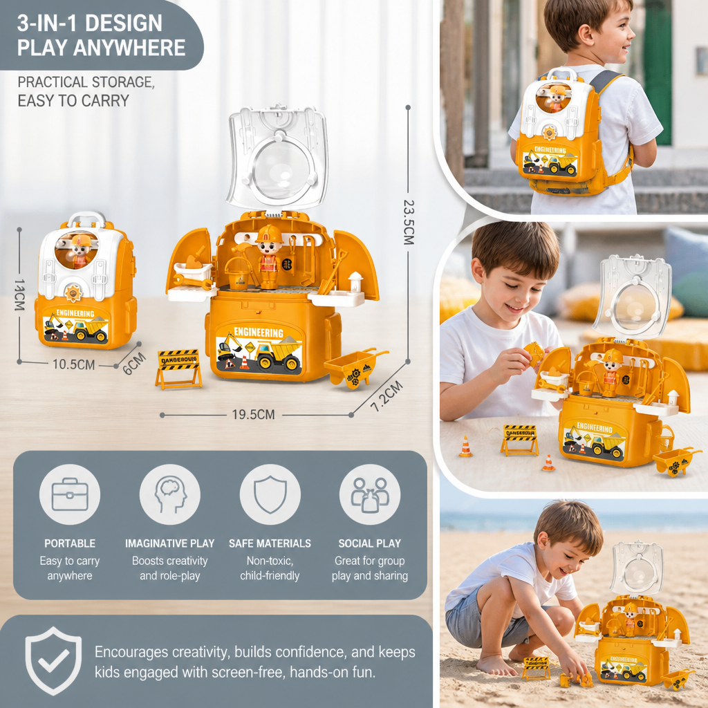 3-in-1 Backpack Playset for on the Go