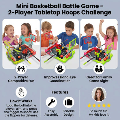 Mini Basketball Battle Game – 2-Player Tabletop Hoops Challenge