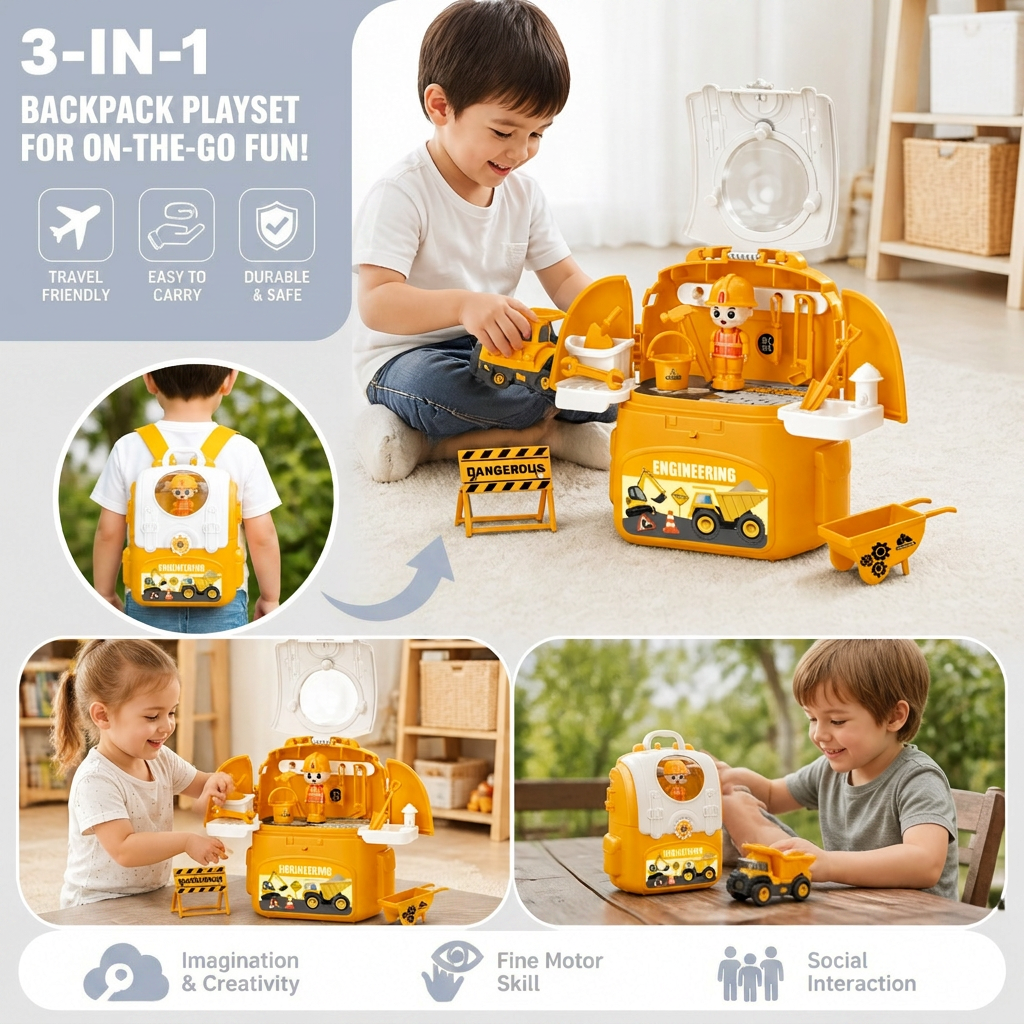 3-in-1 Backpack Playset for on the Go