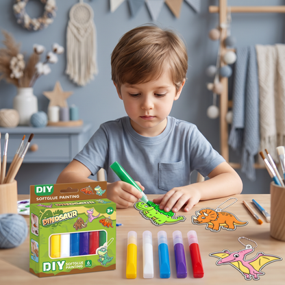 DIY Christmas No-Bake Glue Painting Ornament Craft Kit for Kids