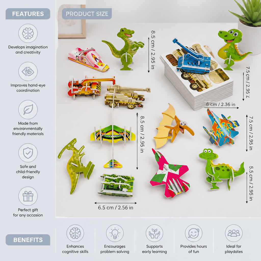 3D Cartoon Puzzle Set for Children