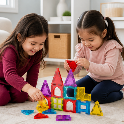 Safe Mini Magnetic Tiles Travel Set with Compact Storage Case