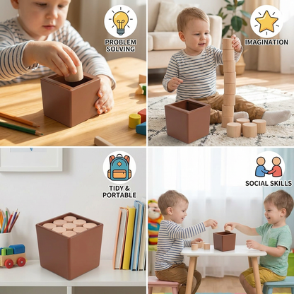 3D Wooden Logic Puzzle & Shape Challenge