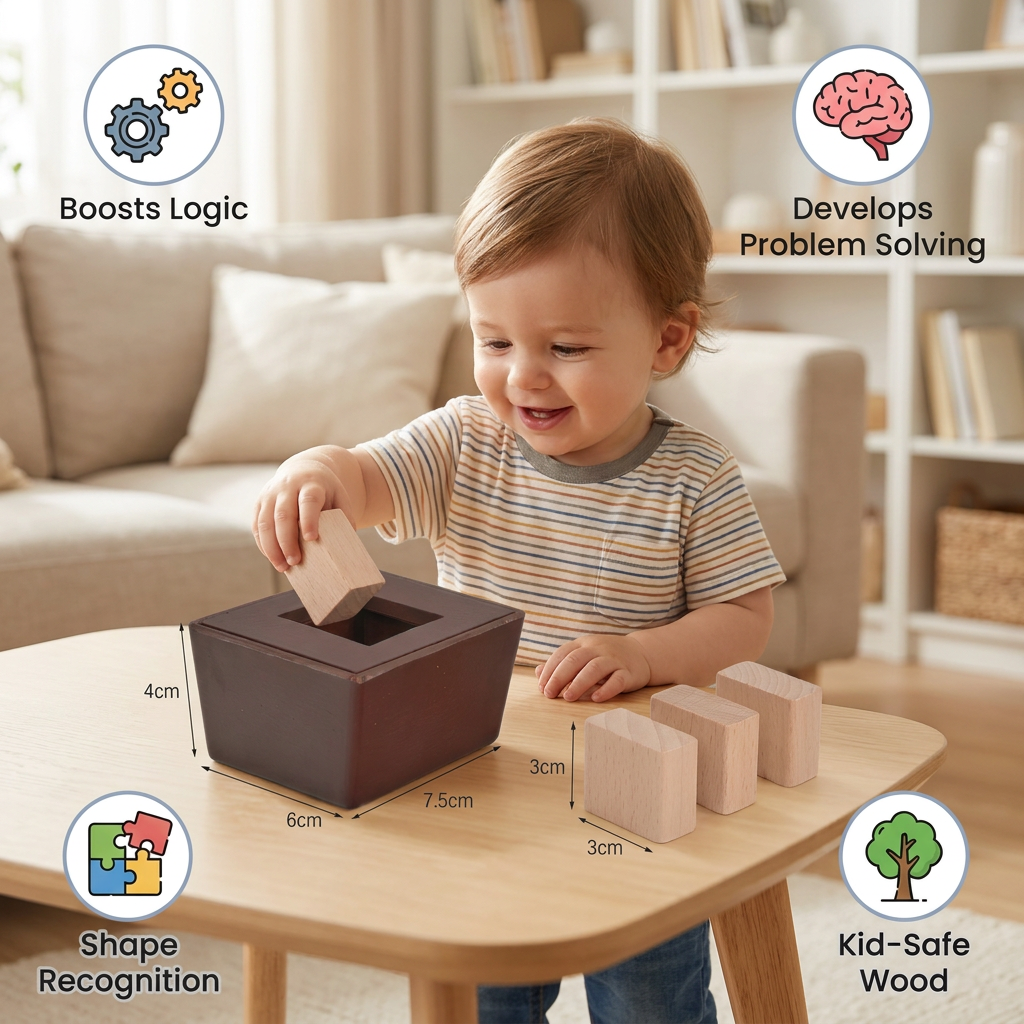 3D Wooden Logic Puzzle & Shape Challenge