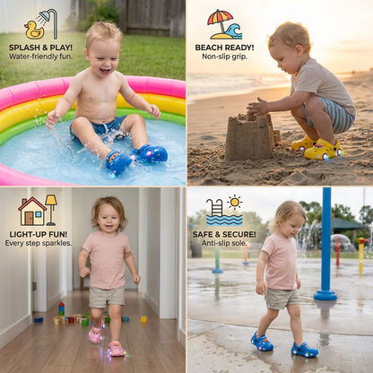 Light-Up Car Kids Slides – Non-Slip Bath & Beach Slippers