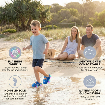 Light-Up Car Kids Slides – Non-Slip Bath & Beach Slippers