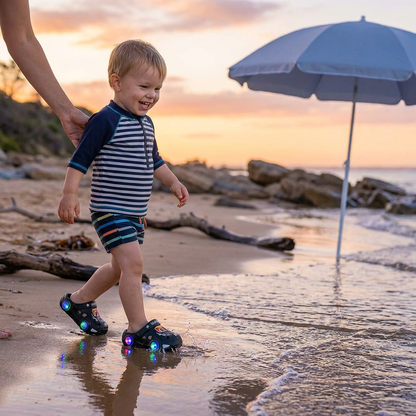 Light-Up Car Kids Slides – Non-Slip Bath & Beach Slippers