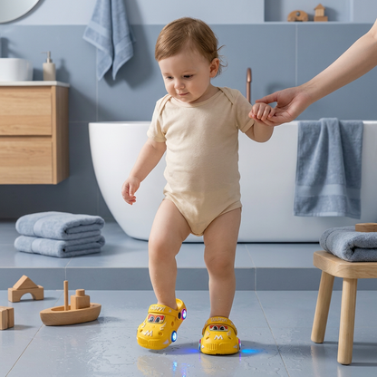 Light-Up Car Kids Slides – Non-Slip Bath & Beach Slippers