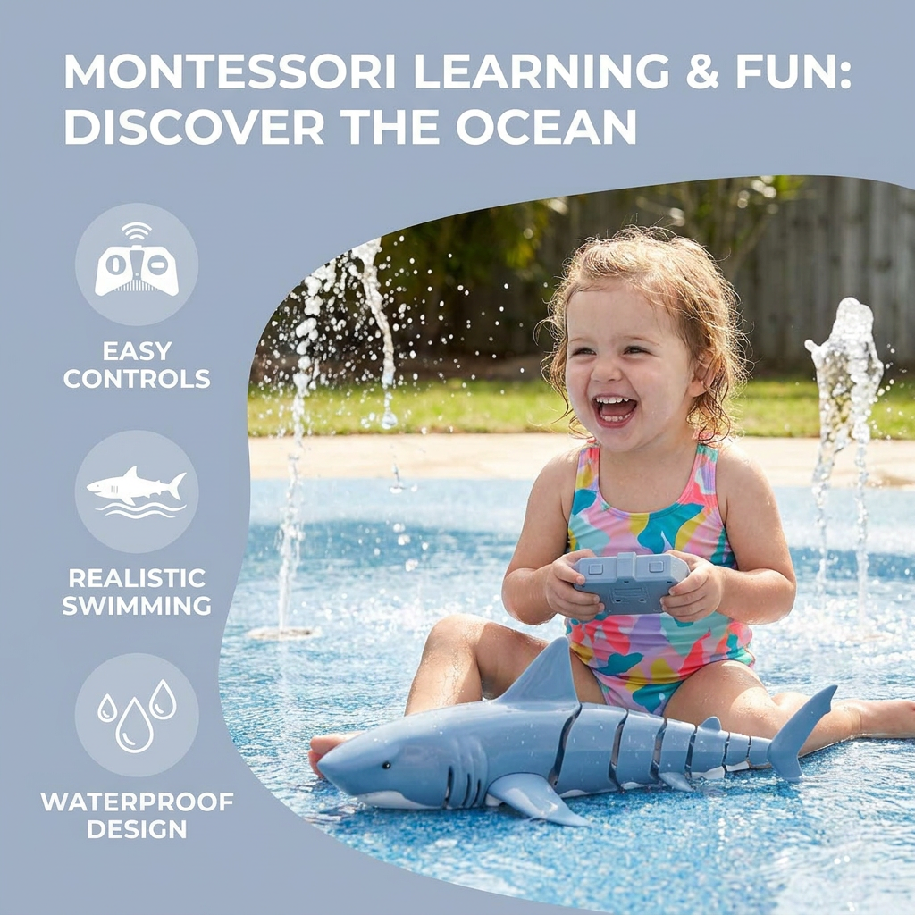 Remote-Controlled Shark Water Toy – RC Swimming Robot for Kids