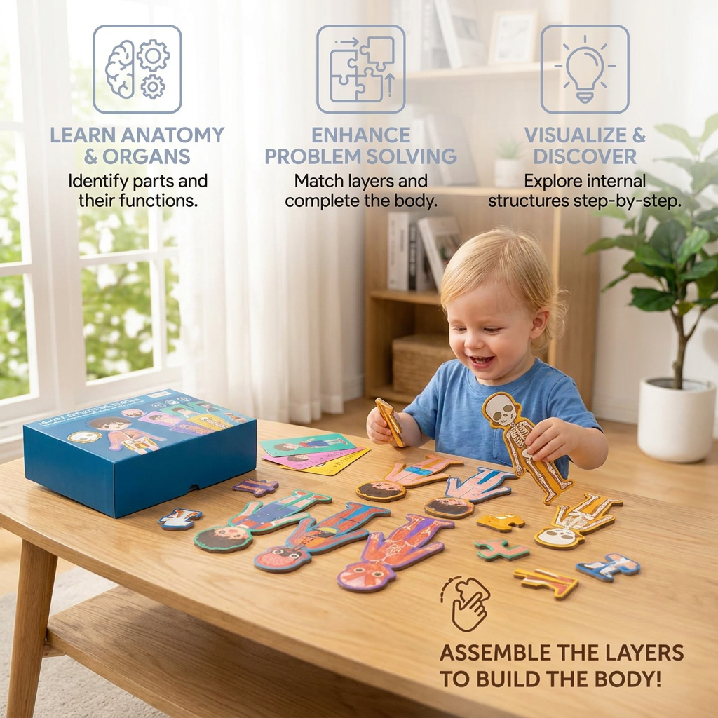 Wooden Human Body Puzzle for Kids – Learn Anatomy Through Play
