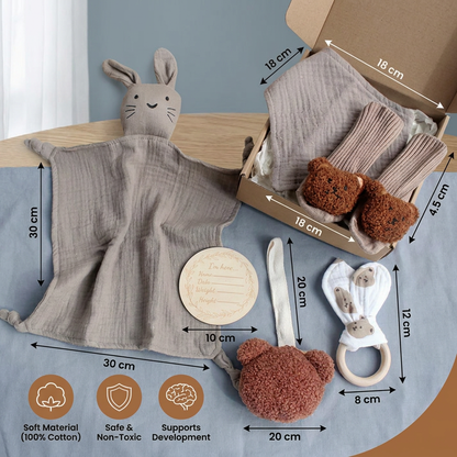 6-Piece Newborn Gift Box Set – Baby Essentials Starter Kit