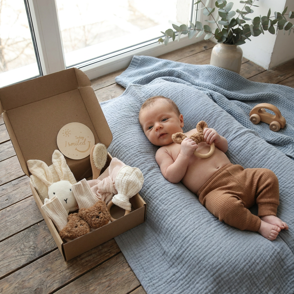 6-Piece Newborn Gift Box Set – Baby Essentials Starter Kit
