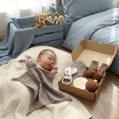 6-Piece Newborn Gift Box Set – Baby Essentials Starter Kit