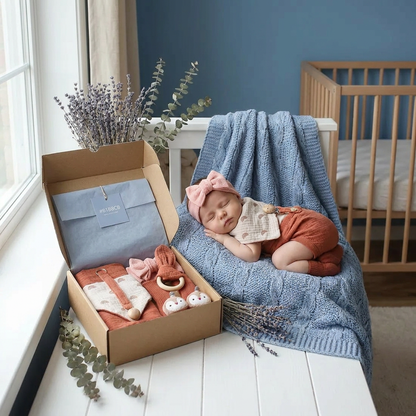 6-Piece Newborn Gift Box Set – Baby Essentials Starter Kit