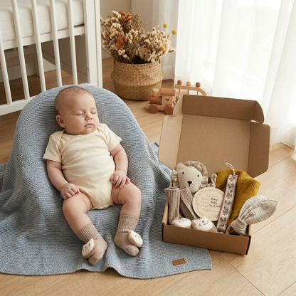6-Piece Newborn Gift Box Set – Baby Essentials Starter Kit
