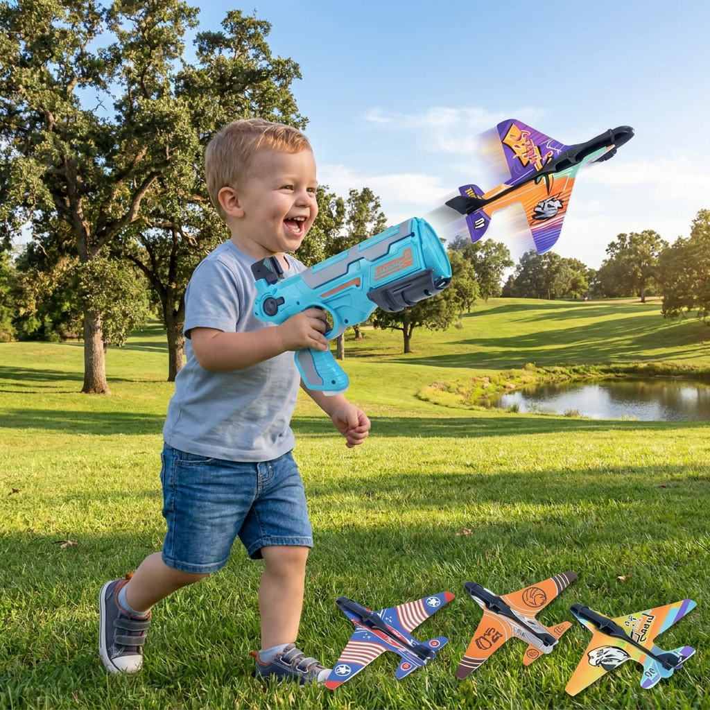 Kids Airplane Launcher – Outdoor Flying Toy Game