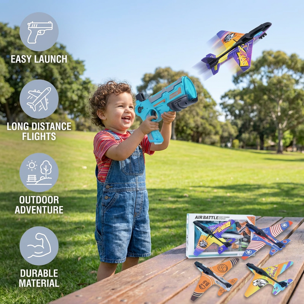 Kids Airplane Launcher – Outdoor Flying Toy Game