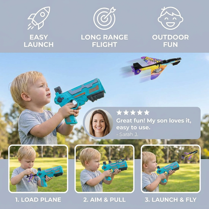 Kids Airplane Launcher – Outdoor Flying Toy Game