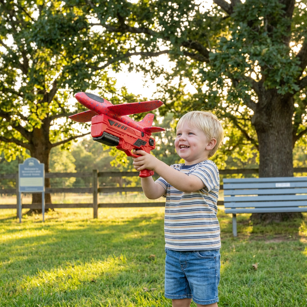 Foam Airplane Launcher for Kids – Interactive Flying Toy with Launch Gun