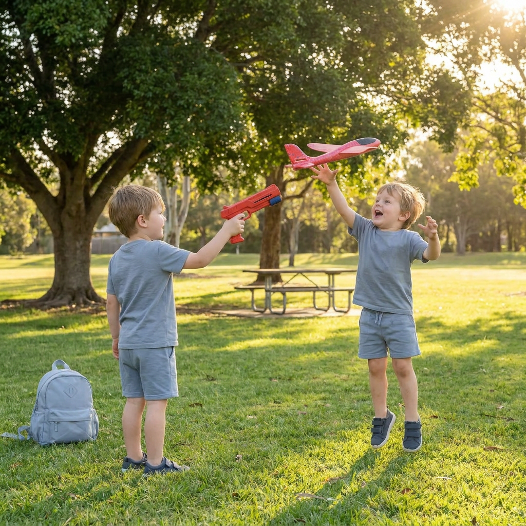 Foam Airplane Launcher for Kids – Interactive Flying Toy with Launch Gun