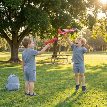 Foam Airplane Launcher for Kids – Interactive Flying Toy with Launch Gun