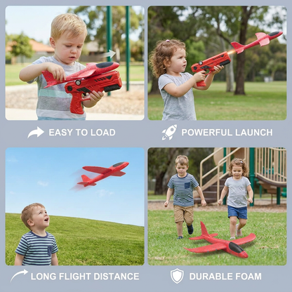 Foam Airplane Launcher for Kids – Interactive Flying Toy with Launch Gun