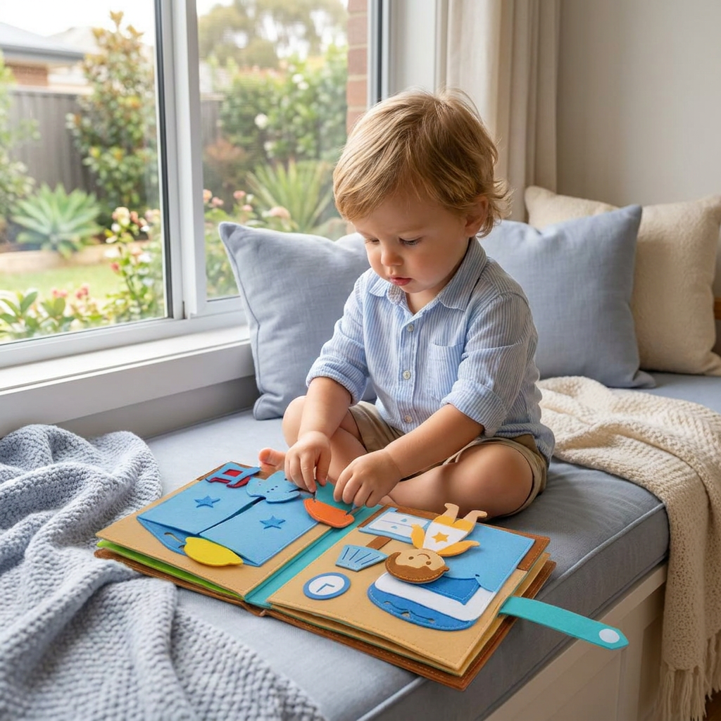 Montessori Felt Busy Book for Children – Dressing, Sorting & Everyday Learning
